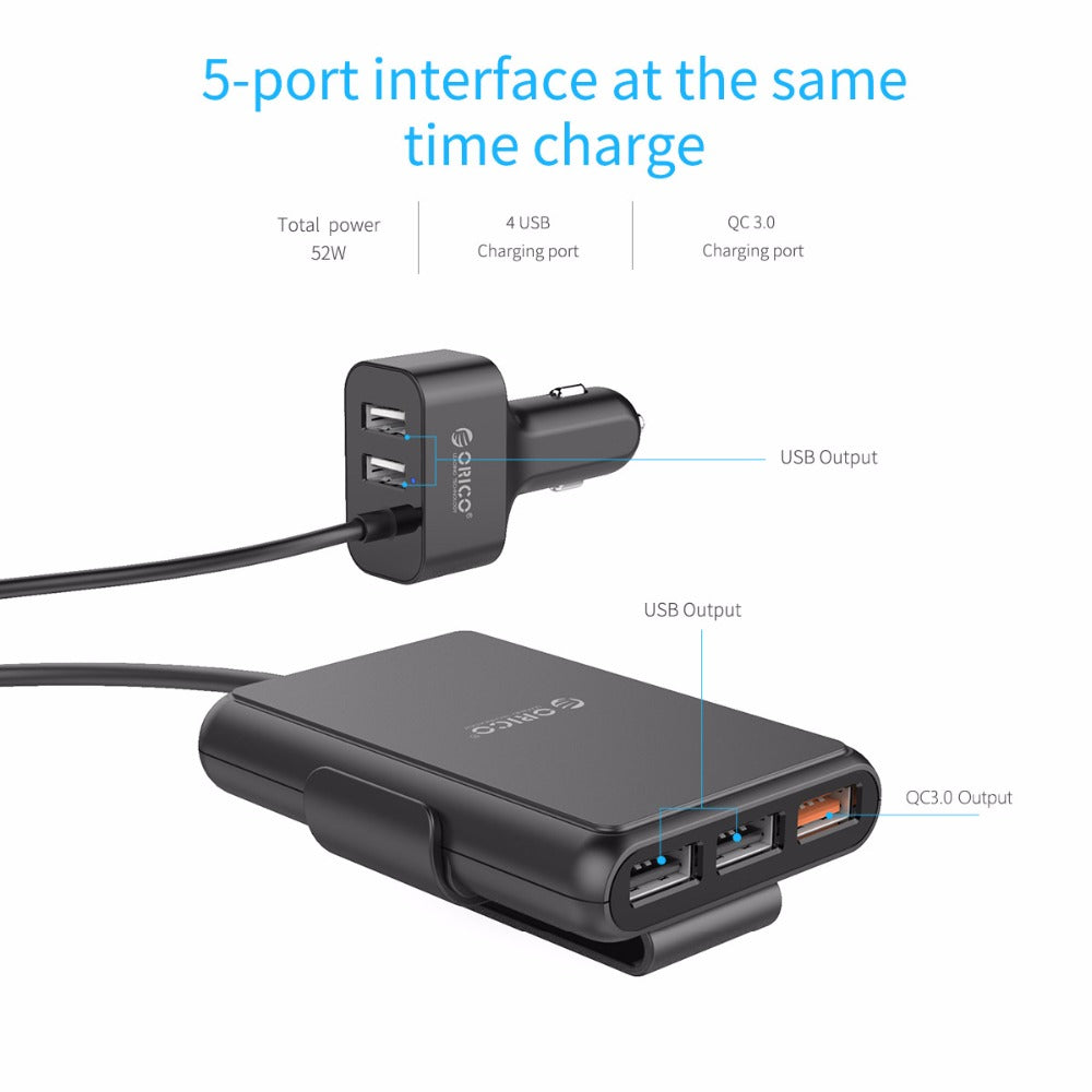 ORICO QC3.0 Car Charger with Dual USB Ports