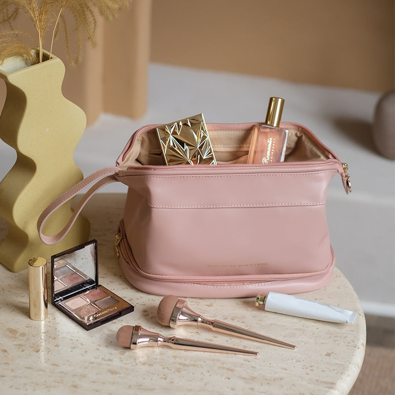 Large Capacity Cloud PU Cosmetic Bag for Travel & Storage