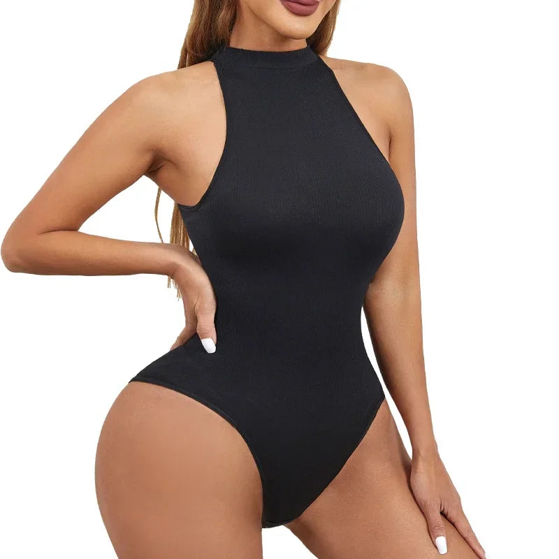 High Elastic Bodysuits Sexy Sleeveless Crew Neck Shapewear Thong For Womens Waist Trainer Tanks Tops Tummy Control Body Shaper
