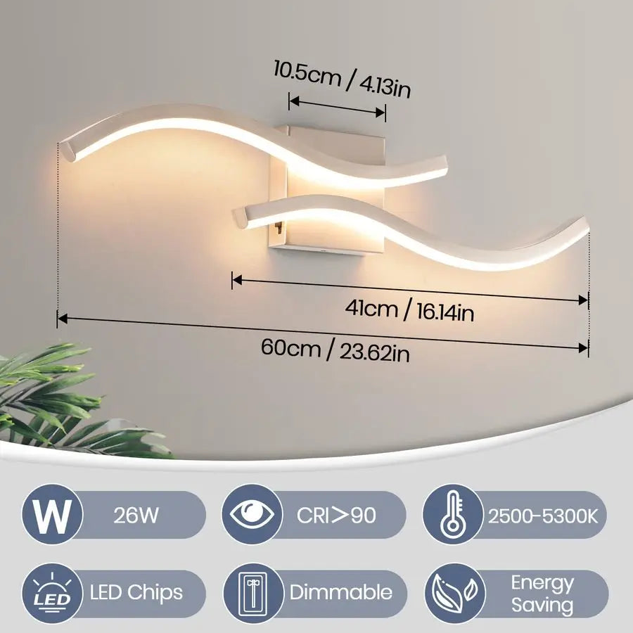 Vanity Light Fixture, 26W 5CCT Dimmable Modern Led Bathroom Light Fixtures Over Mirror, LED Vanity Lighting Bar for Bathrooms Br