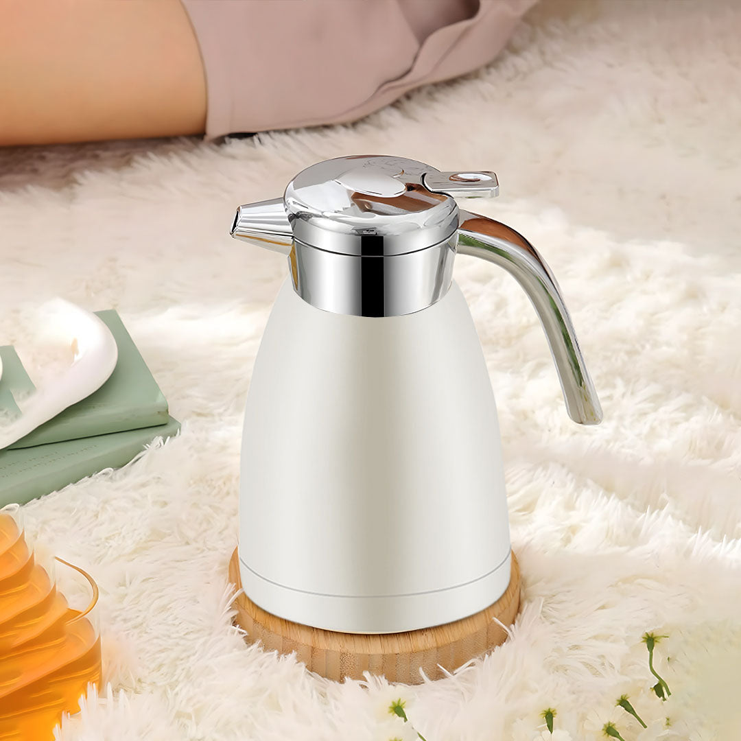 SOGA 2X 1.8L Stainless Steel Water Bottle Insulated Vacuum Flask Coffee Jug Thermal White