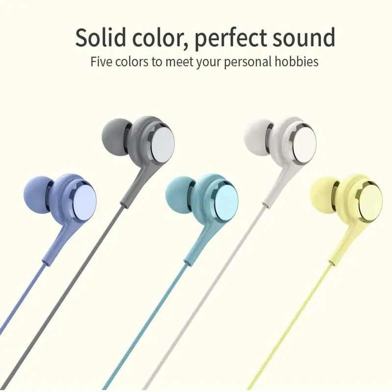 Macaron Color Wired Headphones with HD Microphone