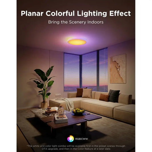 Smart Ceiling Light 4300LM, RGBIC LED Ceiling Light Fixture Works with Matter, Flush Mount Light Fixture, DIY Colors, 2700K6500