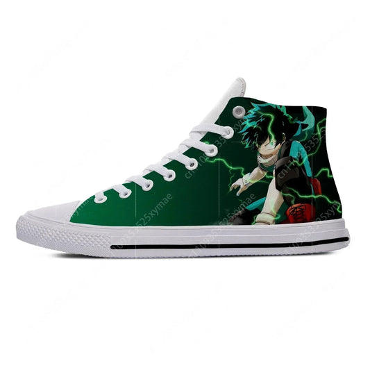 Anime My Hero Academia Midoriya Izuku Deku Hot Cool Casual Cloth Shoes High Top Harajuku Breathable 3D Print Men women Sneaker