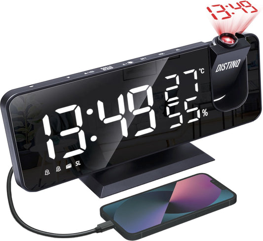 DistinQ Alarm Clock Radio with Projection