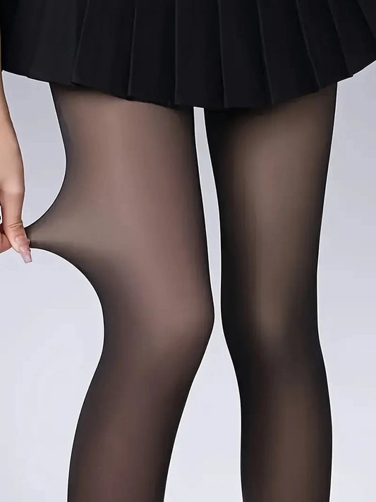 Fake semi-transparent thermal pants, autumn high stretch tights, women's underwear and pajamas