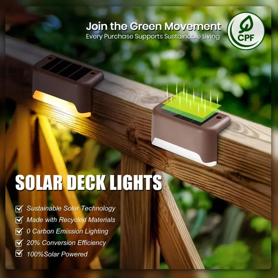 Solar Deck Lights Outdoor 16 Pack, Solar Step Lights Waterproof Led Solar lights for Outdoor Stairs, Step , Fence, Yard, Patio,