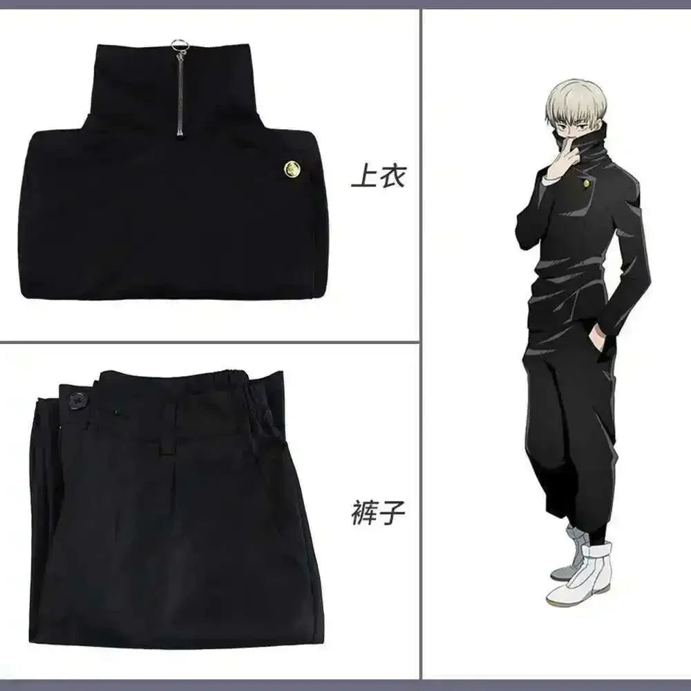 2026 New Anime School Top Kaisen Tatoo Pants Jujutsu Uniform Party Costume Inumaki Halloween Toge Wig Cosplay
