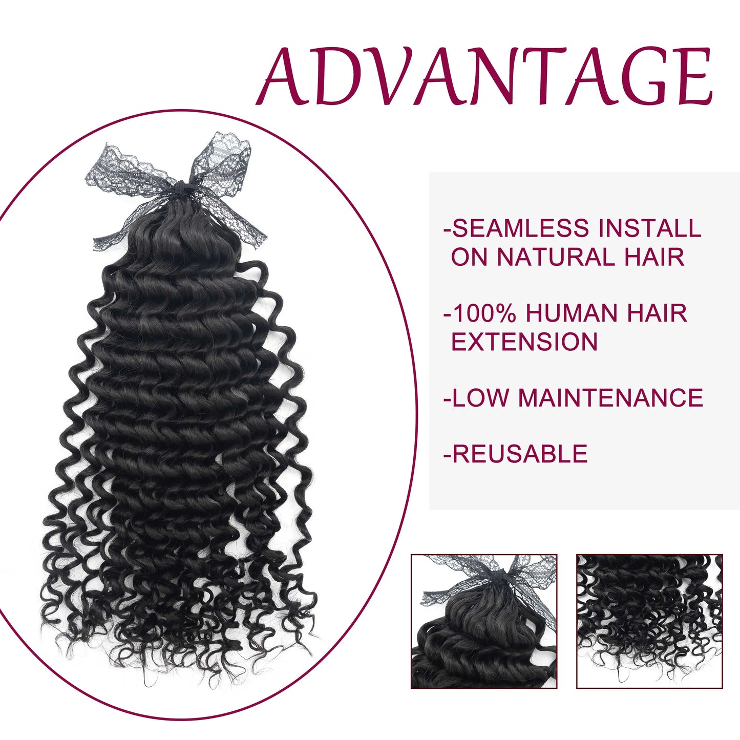 Top Quality 100% Virgin Full Cuticle Human Hair Best Selling Feathers Deep Wave Crochet Human Hair Extension for Black Women