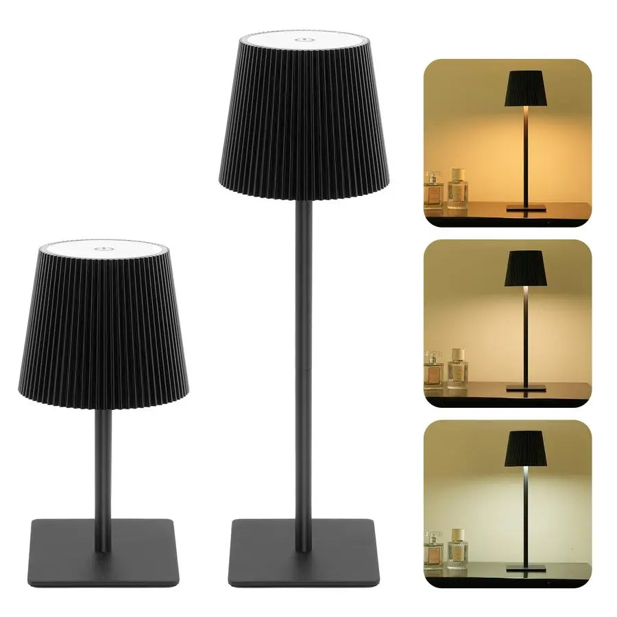 2 Pack Cordless Table Lamp,6000mAh Rechargeable Battery Operated Desk Lamp,Two Adjustable Heights,Waterproof, Touch Control amp