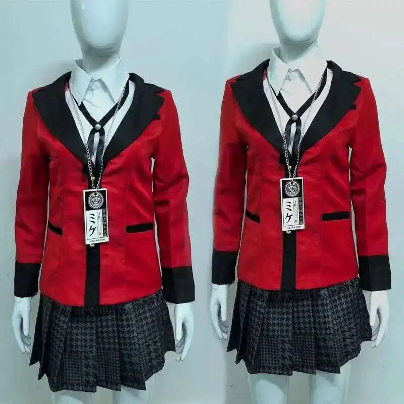 Anime Kakegurui Jabami Yumeko Cosplay Costume Halloween Sayaka Compulsive Gambler Japanese School Girls JK Uniform Halloween