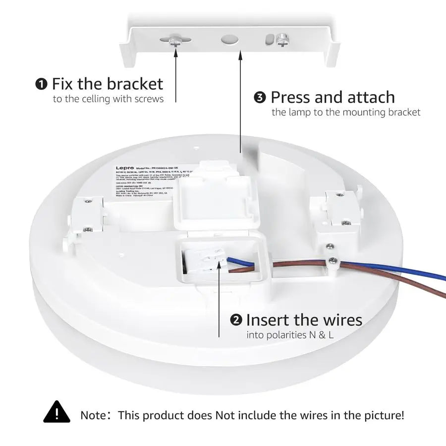 11 inch 24 watt Flush Mount LED Ceiling Light 2400 Lumen 200 watt Equivalent, Waterproof, Daylight White 5000 Kelvin Bright Ceil