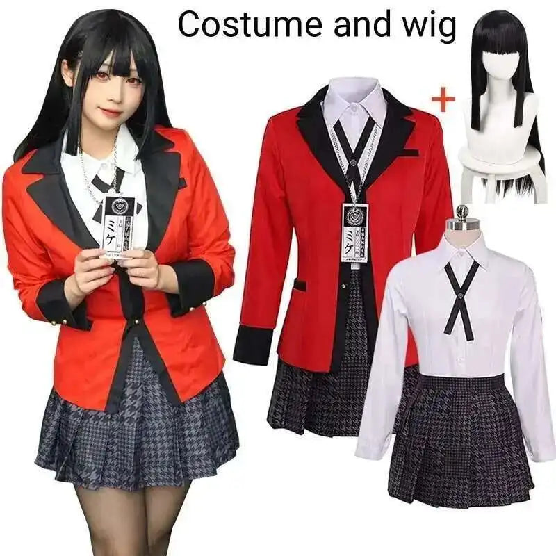 Anime Kakegurui Jabami Yumeko Cosplay Costume Halloween Sayaka Compulsive Gambler Japanese School Girls JK Uniform Halloween