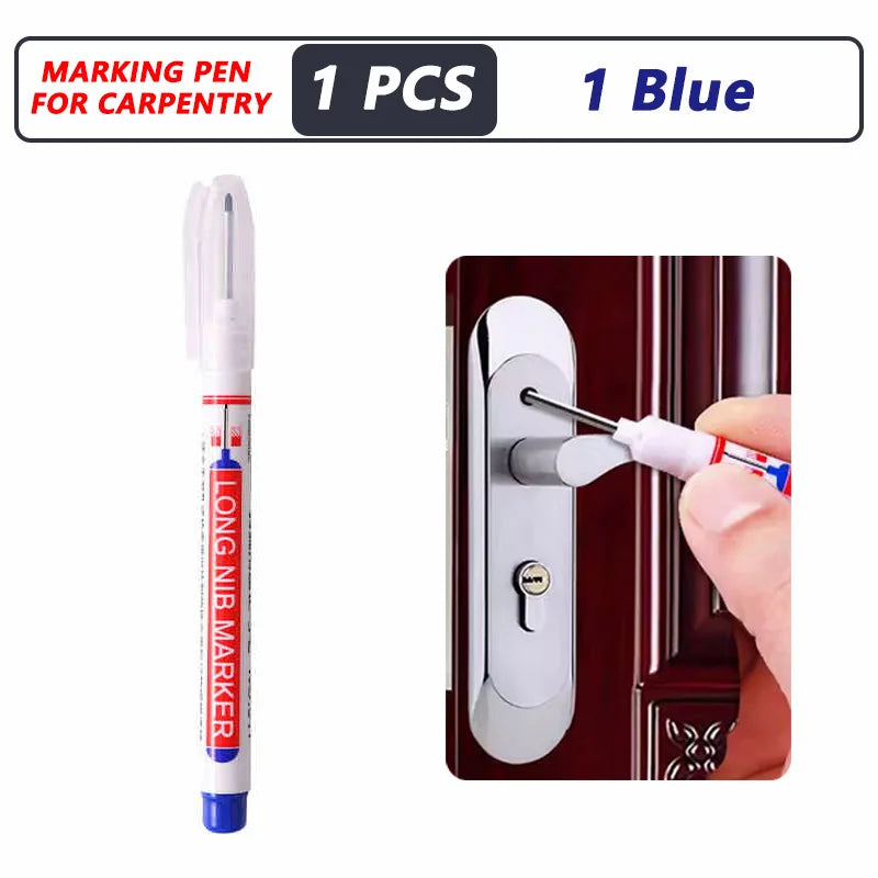 1-40PCS 20mm Deep Hole Long Nib Head Markers For Metal Perforating Pen Waterproof Bathroom Woodworking Decoration Multi-Purpose