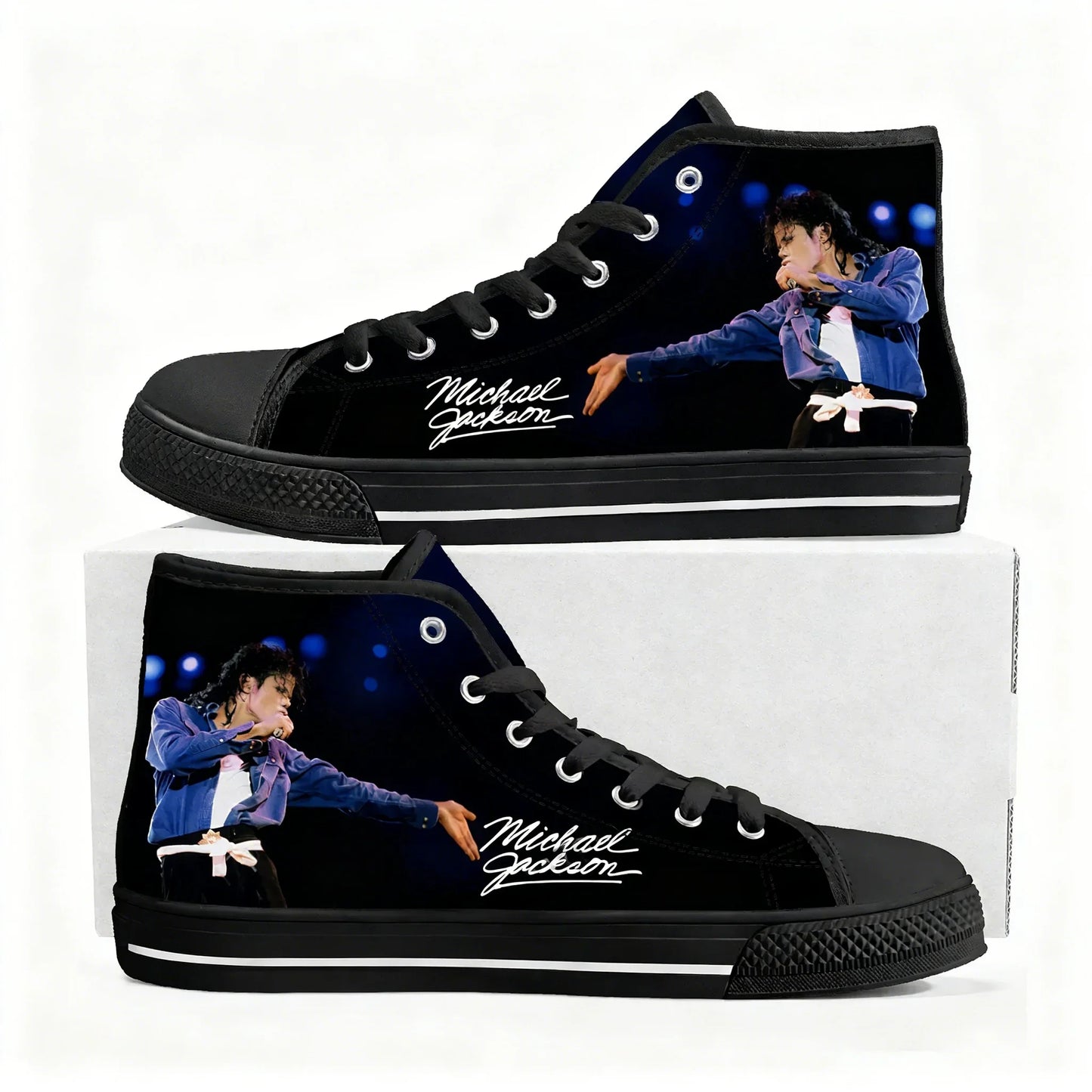 Michael Jackson Dance Singer High Top Sneakers Mens Womens Lightweight Canvas Sneaker Ghana Hiking Casual Custom Shoes