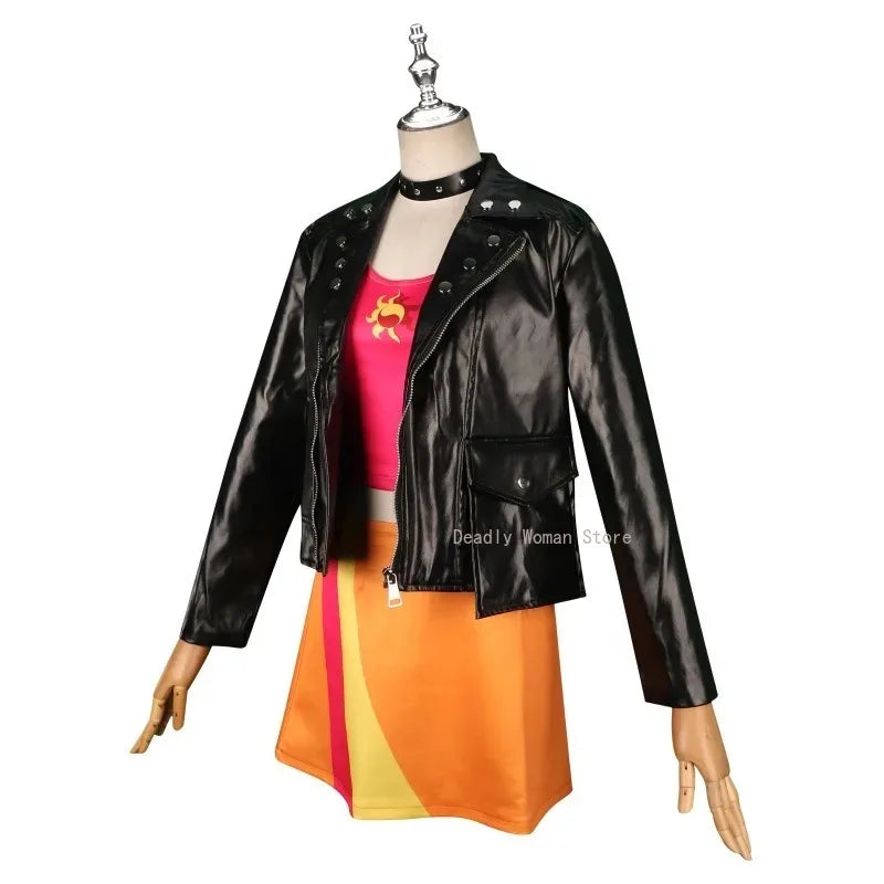 IN STOCK Anime Littlee Ponyy Cosplay Sunset Shimmer Costume Wig Lovely Princess Skirt Uniform  Halloween Party Outfit for Women