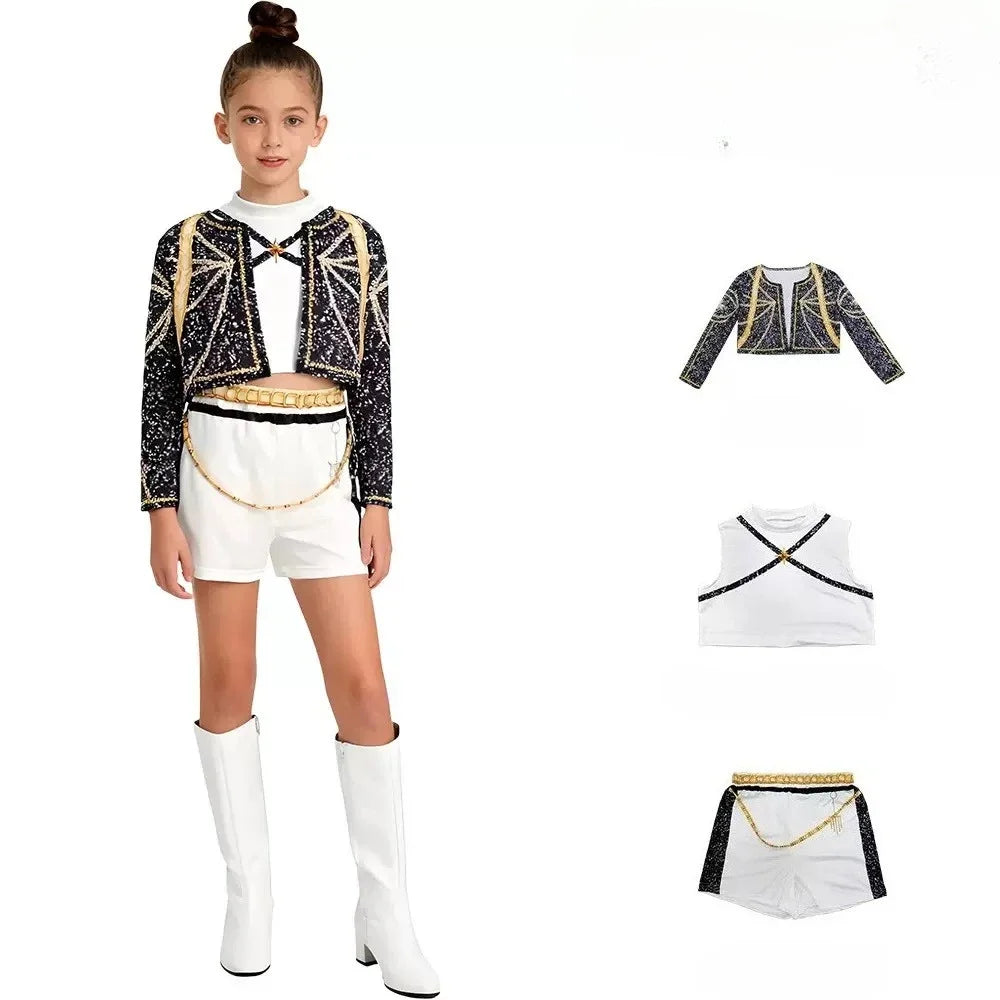 New Warrior K Pop Disguise Rumi Costume Zoey Cosplay Mira Clothes Black 3D Printing Girls Group Women Halloween Costumes Outfits