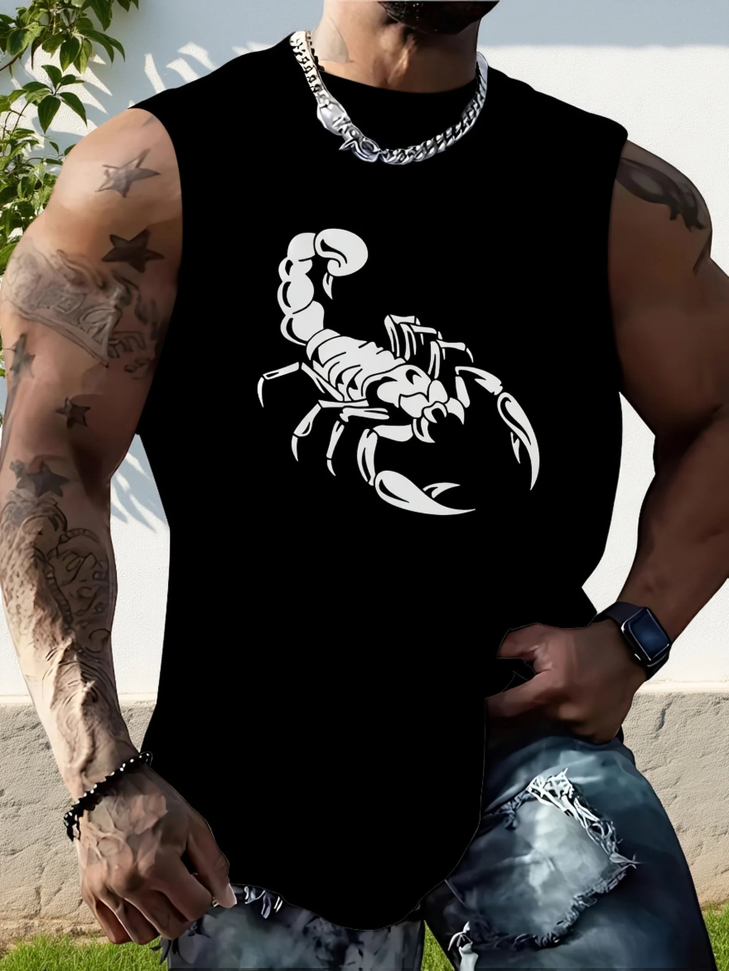 Large-size men's casual trendy printed t-shirt