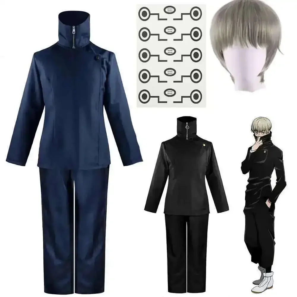 2026 New Anime School Top Kaisen Tatoo Pants Jujutsu Uniform Party Costume Inumaki Halloween Toge Wig Cosplay