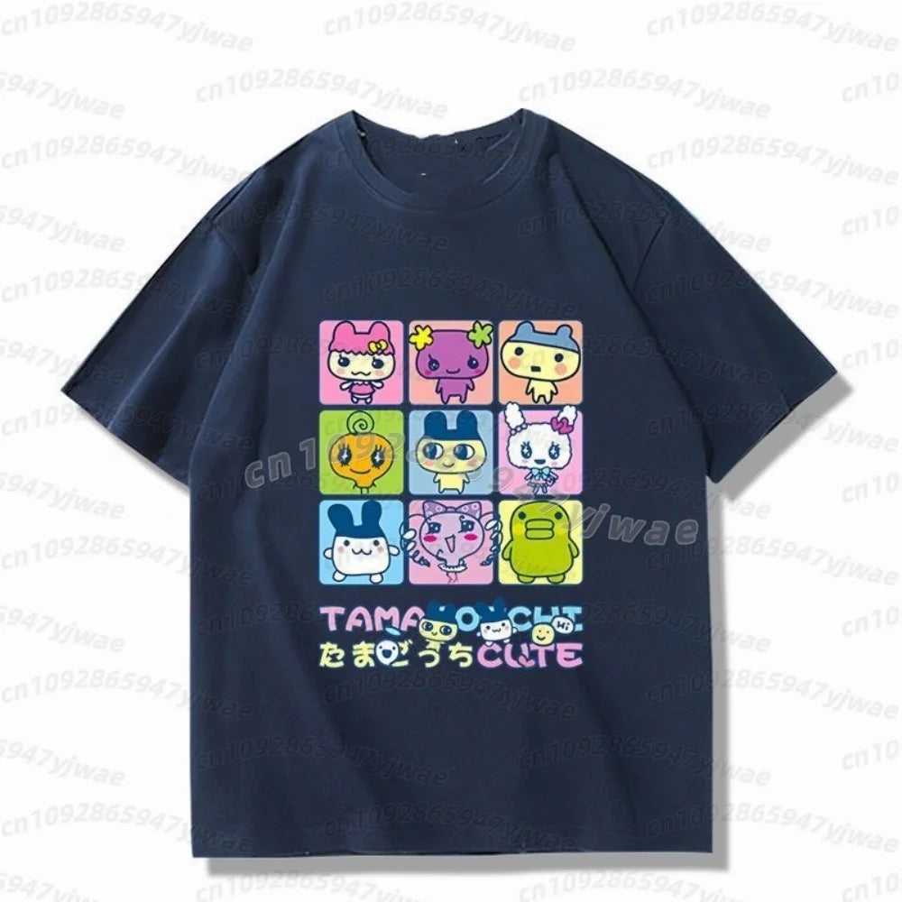 2026 Summer  men t-shirt  Japan Tamagotchi T-shirt Men's Women Tshirt Tops Graphic Female Kawaii Cartoon men Adults Tees