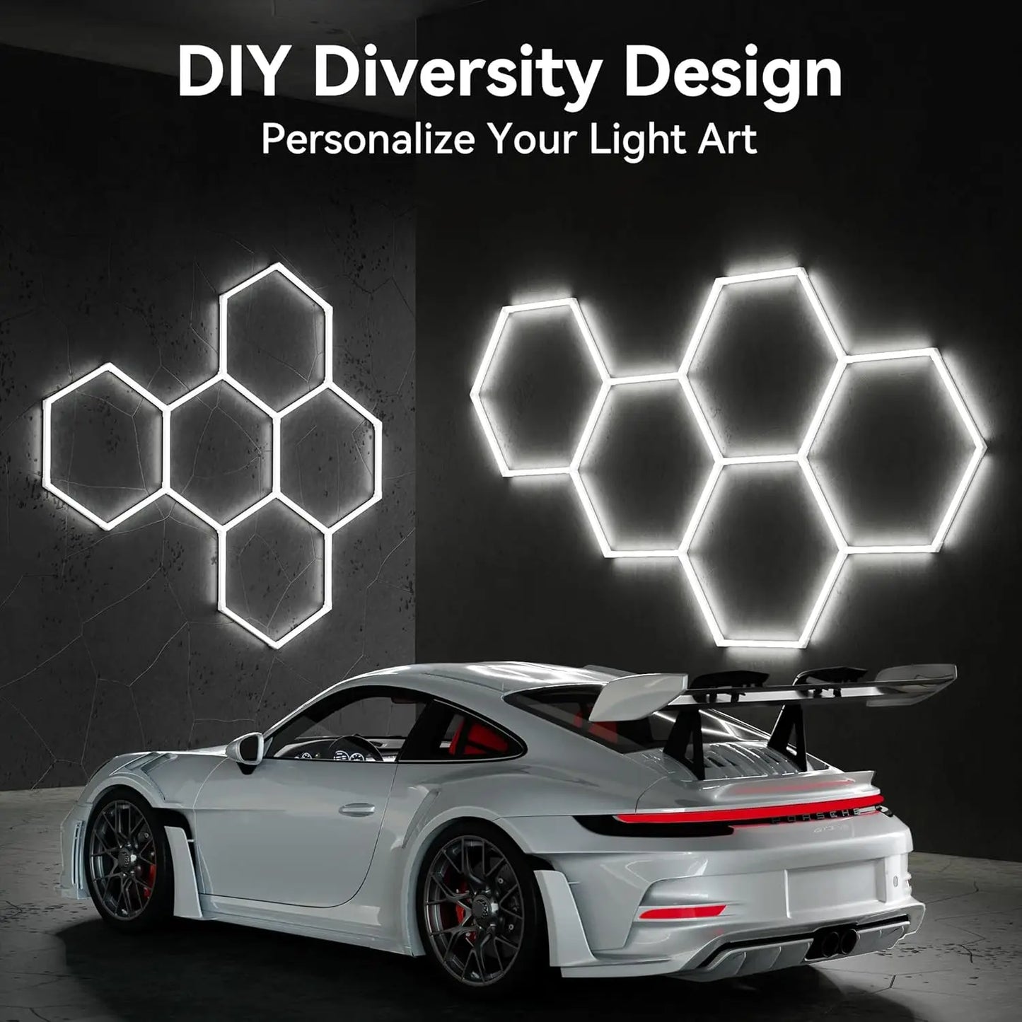 Modern Hexagon Garage Lights, 25 Pack 216W High Brightness LED for Garage, Workshop, Mall