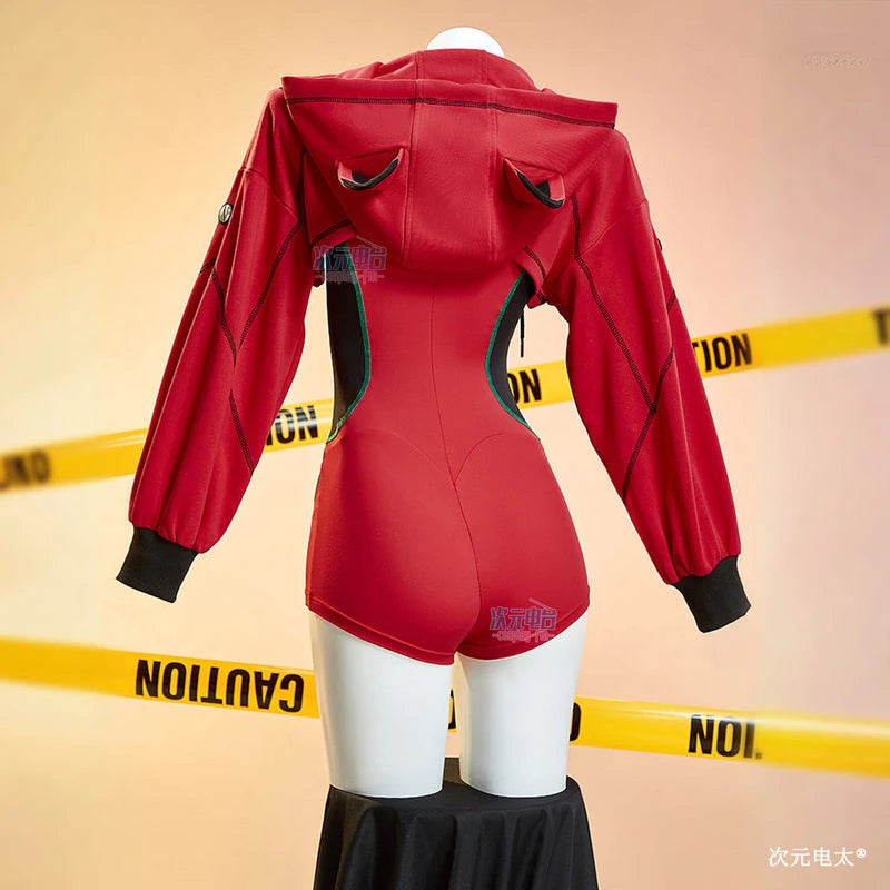 Asuka Langley Soryu Cosplay Anime EVA Cosplay Costume Halloween Carnival Women Sportswear New Red Hooded tight-fitting Uniform
