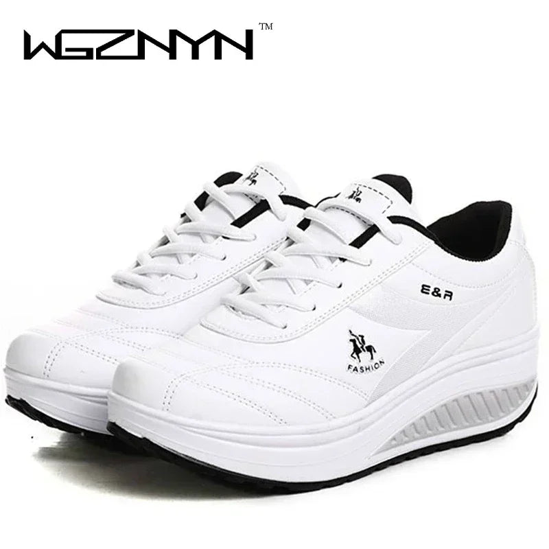 NEW Luxury Designer Slimming Swing Shoes Women Fashion Leather Casual Shoes Women Lady Spring Autumn Factory Top Quality heels