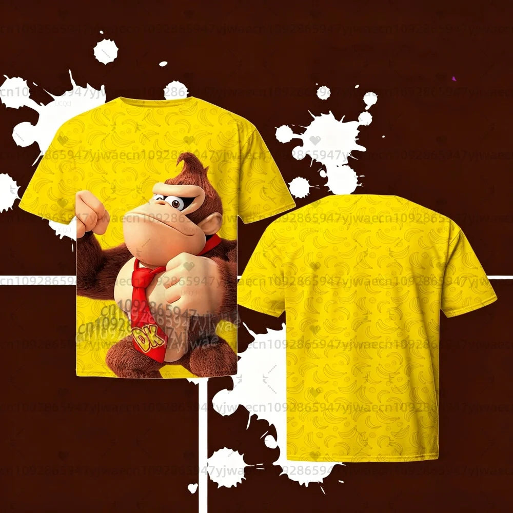 2026 men Super Mario Bros. Yoshi Peach T Shirt Kids Summer Dress Boy T-Shirt men women Short Sleeve Top Kids Cute Birthday tees