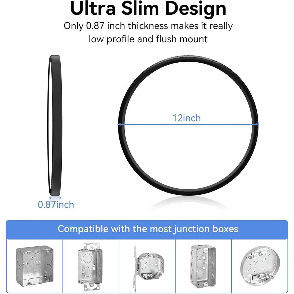 12 Inch Dimmable LED Ceiling Light Fixture 28W 3200LM 5 Color Temperature in One Super Slim Round Ceiling Lamp Low Profile Ceili
