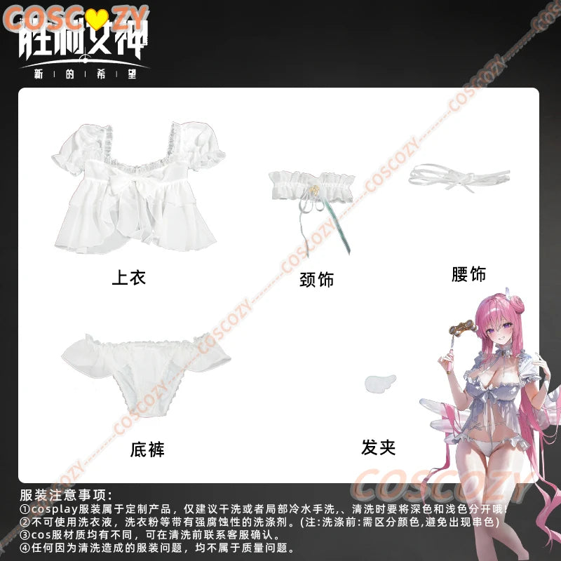 Game NIKKE：The Goddess of Victory Dorothy Cosplay Costume Summer White Swimsuit Shorts Wig Woman Sexy Carnival Bikini Suit