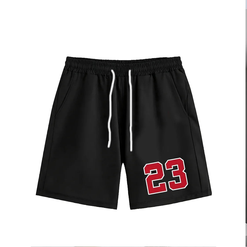 Men's Best-Selling NO.23 Printed Shorts Sports Suit Plus Size Short Sleeved Summer T-shirt+Shorts Sports Streetwear Top