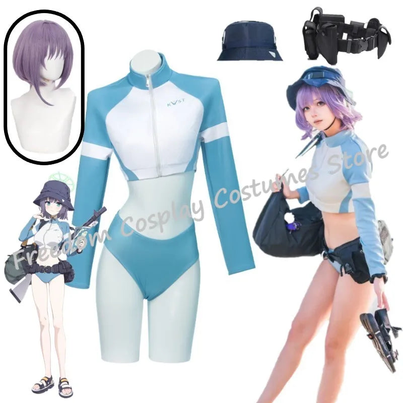 Sorai Saki Cosplay Anime Game Blue Archive Costume Summer Uniform Swimsuit Hot Girls Y2k Streetwear Wigs Halloween party suit