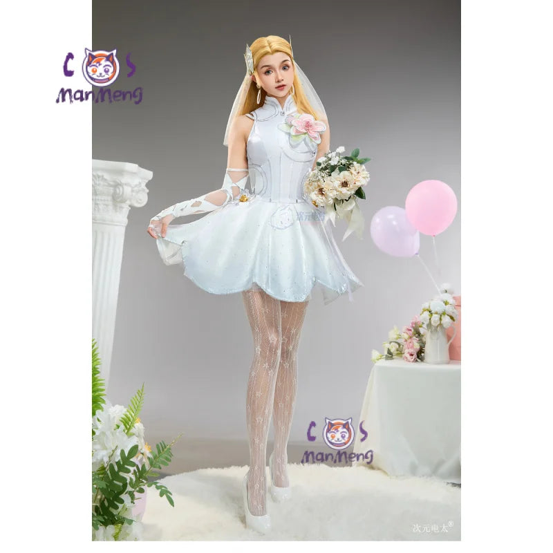 Invisible Woman Susan Storm Richards Cosplay Rivals Costume Halloween Party Women Fantasy Wedding Dress Gloves Socks Sexy Set