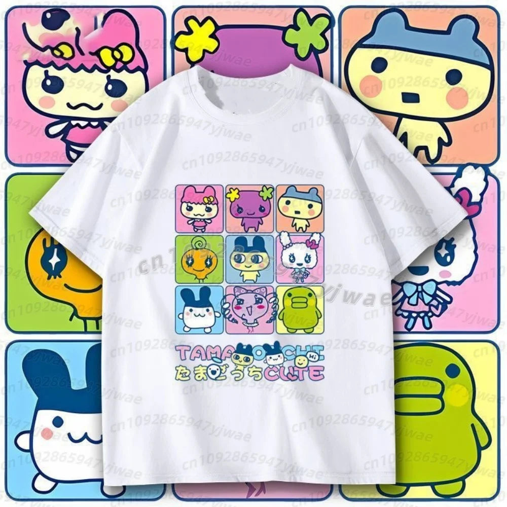 2026 Summer  men t-shirt  Japan Tamagotchi T-shirt Men's Women Tshirt Tops Graphic Female Kawaii Cartoon men Adults Tees