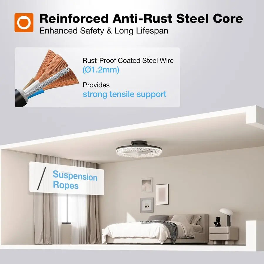Ceiling Fans with Lights and Remote, 20 Low Profile Ceiling Fans, 30006000K Dimmable Modern Flush Mount LED Fan Light, Fandelier