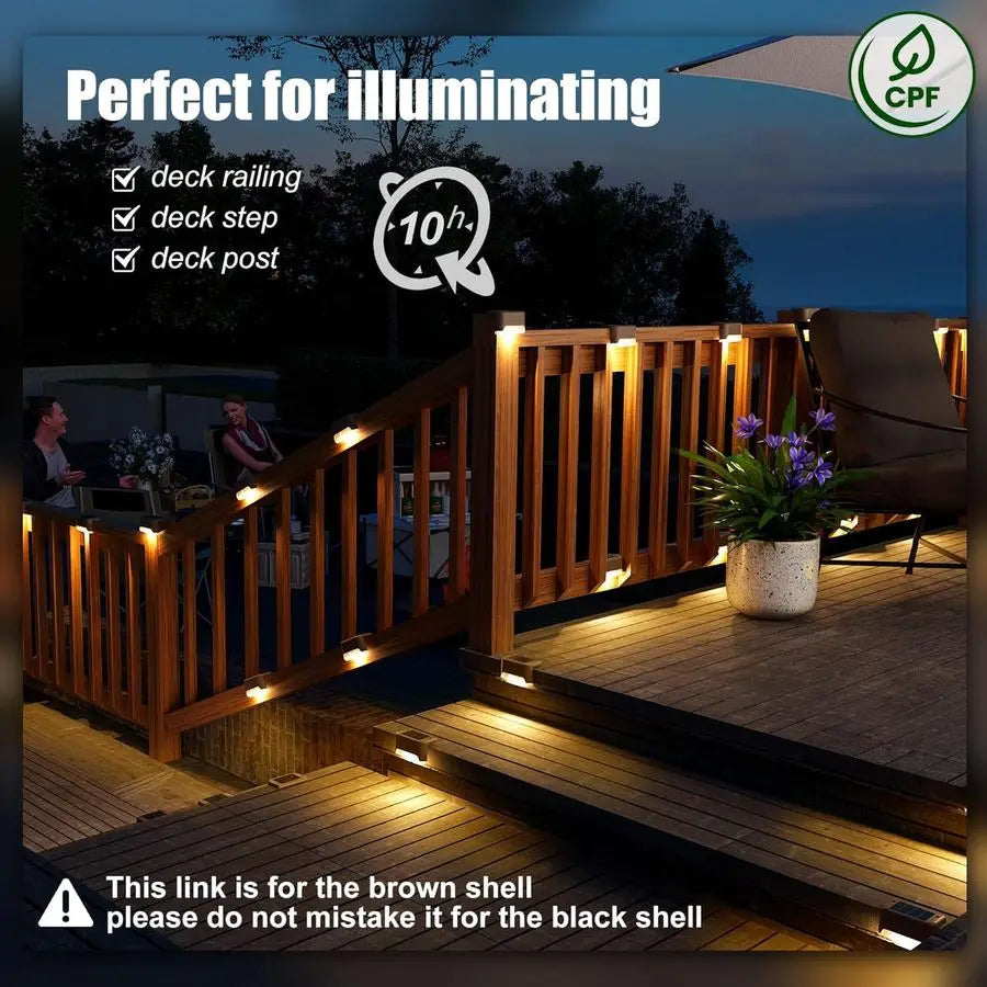Solar Deck Lights Outdoor 16 Pack, Solar Step Lights Waterproof Led Solar lights for Outdoor Stairs, Step , Fence, Yard, Patio,