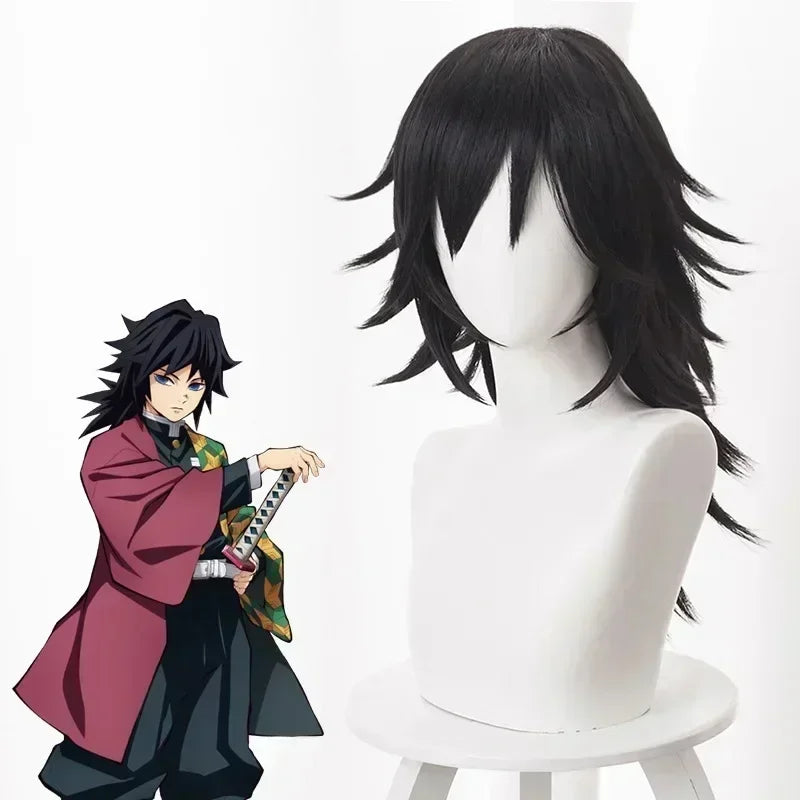 2025 Halloween Anime Demon Slayer Tomioka Giyuu Cosplay Costume Accessories Suit Uniforms Kimetsu No Yaiba Costumes Wig