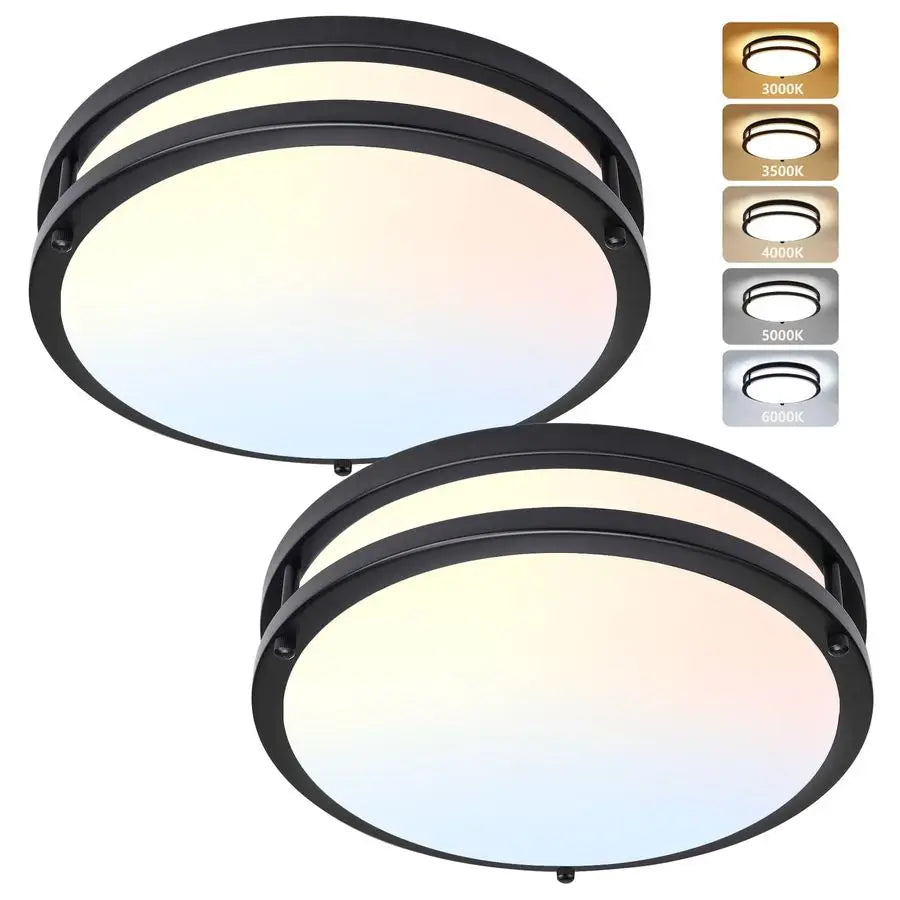 Mount Ceiling Light 2 Pack 36W 3000K 3500K 4000K 5000K 6000K Dimmable Led Ceiling Light Fixture for Kitchen Hallway Bedroom Bath