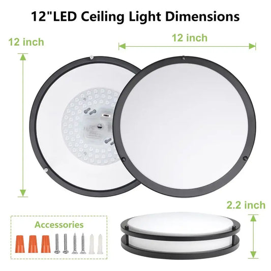 Mount Ceiling Light 2 Pack 36W 3000K 3500K 4000K 5000K 6000K Dimmable Led Ceiling Light Fixture for Kitchen Hallway Bedroom Bath