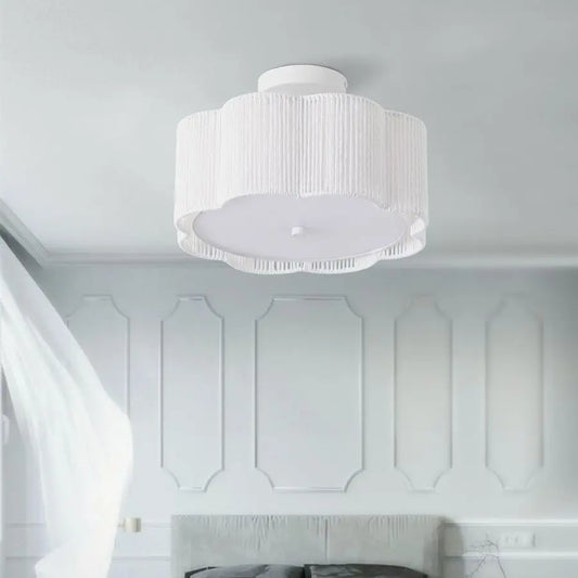 Ceiling Light Fixtures Flush Mount,3Light Boho Light Fixtures Ceiling Mount for Bedroom,Close to Ceiling Light Modern Rattan Cha