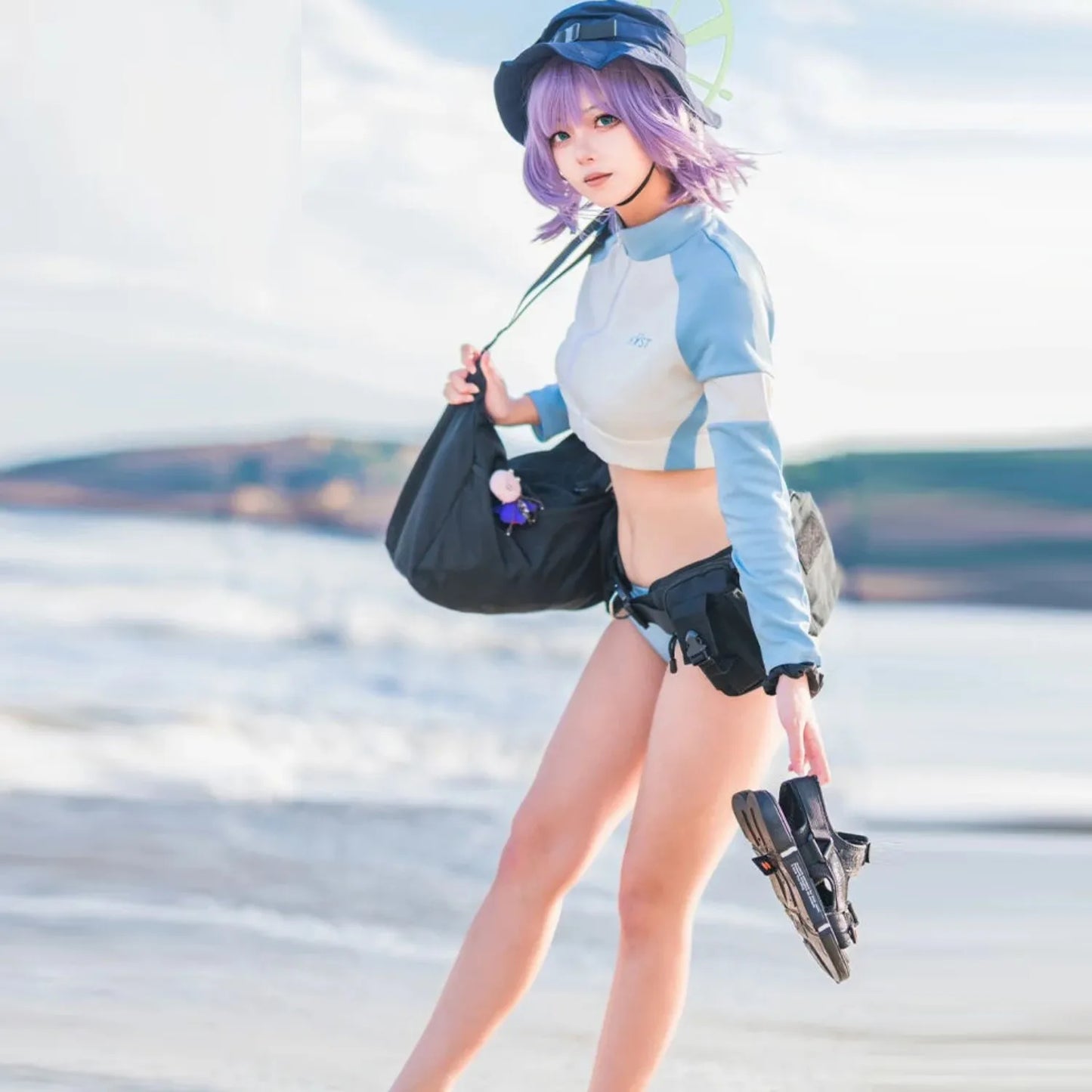 Sorai Saki Cosplay Anime Game Blue Archive Costume Summer Uniform Swimsuit Hot Girls Y2k Streetwear Wigs Halloween party suit