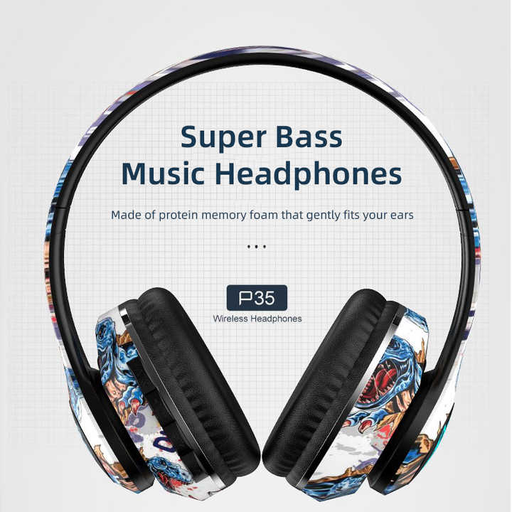 NNEDSZ Wireless Bluetooth Headphones - Stylish Over-Ear Design with Long Battery Life, Hi-Fi Sound, and Universal Compatibility (colour D)