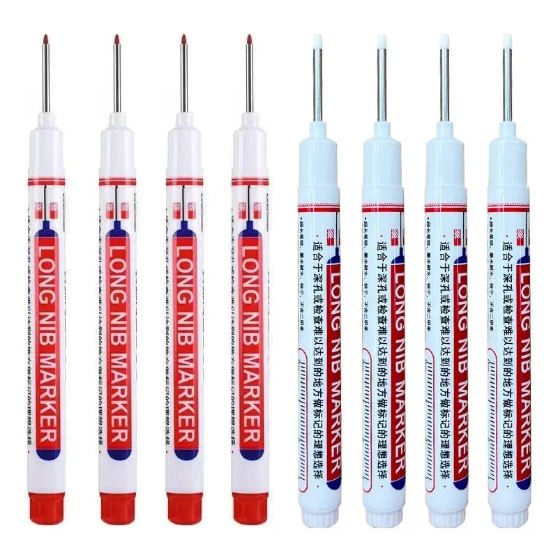 1-40PCS 20mm Deep Hole Long Nib Head Markers For Metal Perforating Pen Waterproof Bathroom Woodworking Decoration Multi-Purpose