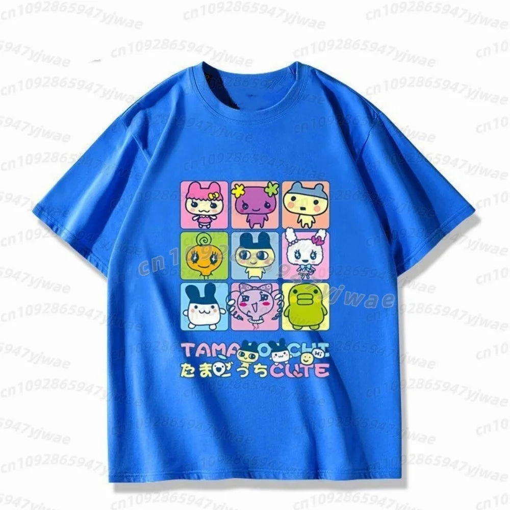 2026 Summer  men t-shirt  Japan Tamagotchi T-shirt Men's Women Tshirt Tops Graphic Female Kawaii Cartoon men Adults Tees