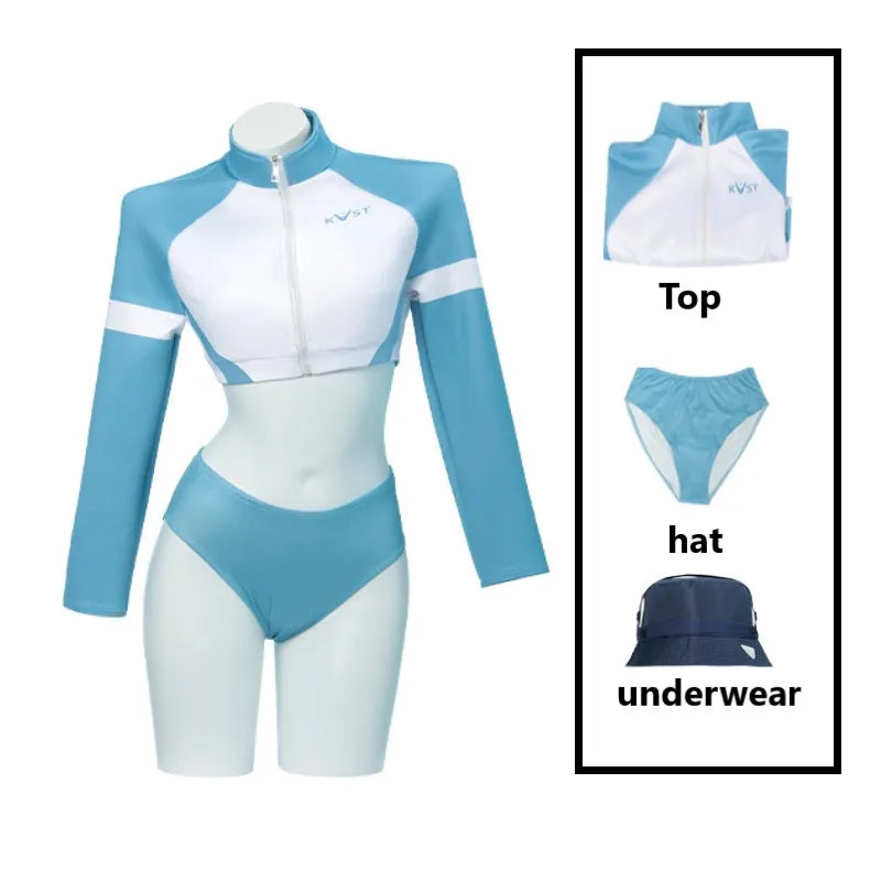 Sorai Saki Cosplay Anime Game Blue Archive Costume Summer Uniform Swimsuit Hot Girls Y2k Streetwear Wigs Halloween party suit