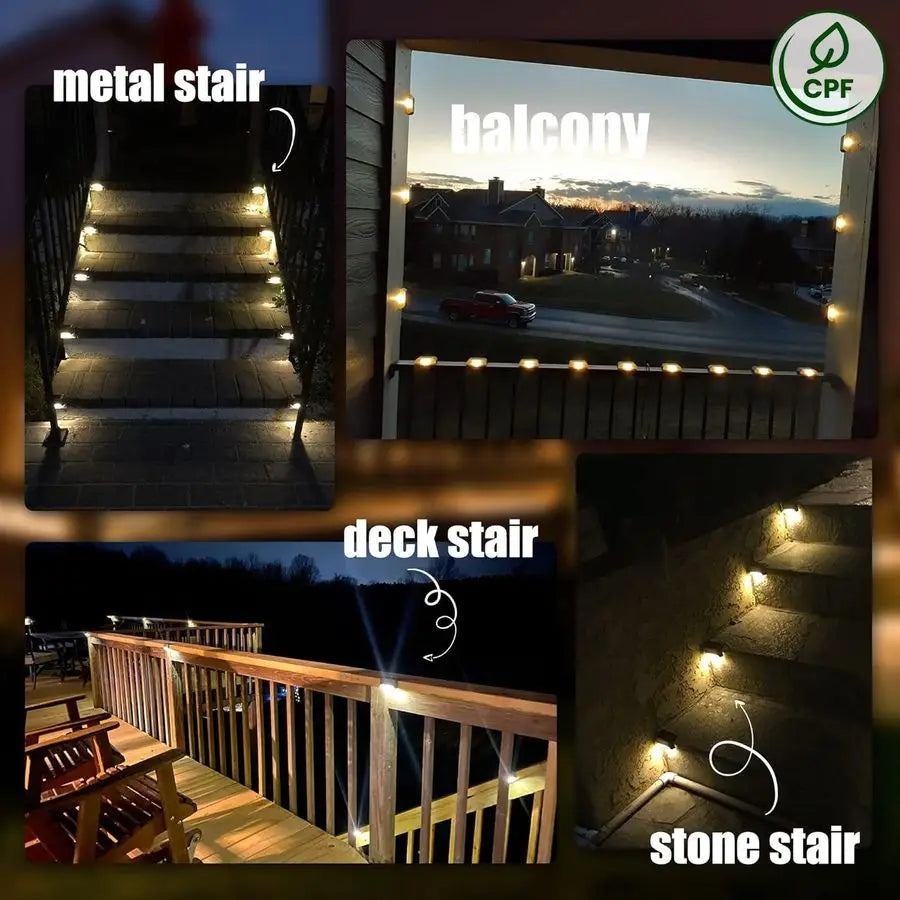 Solar Deck Lights Outdoor 16 Pack, Solar Step Lights Waterproof Led Solar lights for Outdoor Stairs, Step , Fence, Yard, Patio,