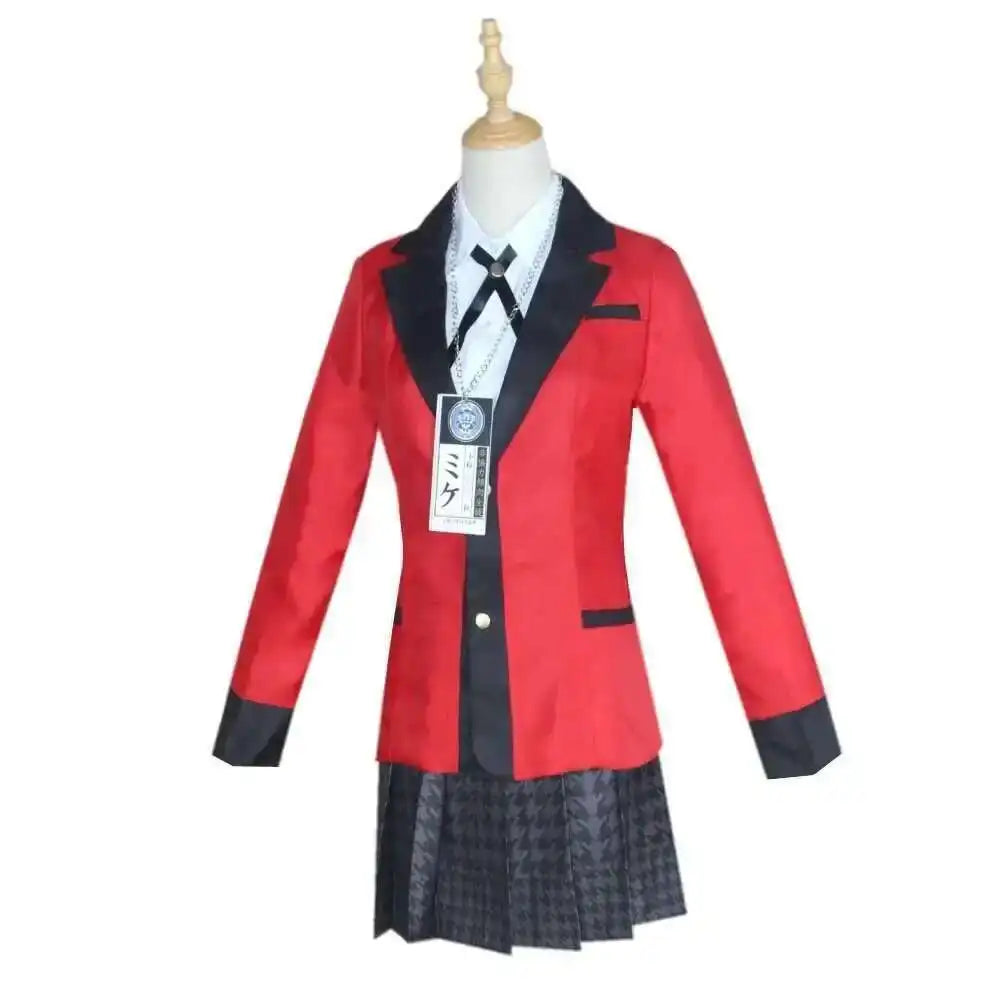 Anime Kakegurui Jabami Yumeko Cosplay Costume Halloween Sayaka Compulsive Gambler Japanese School Girls JK Uniform Halloween