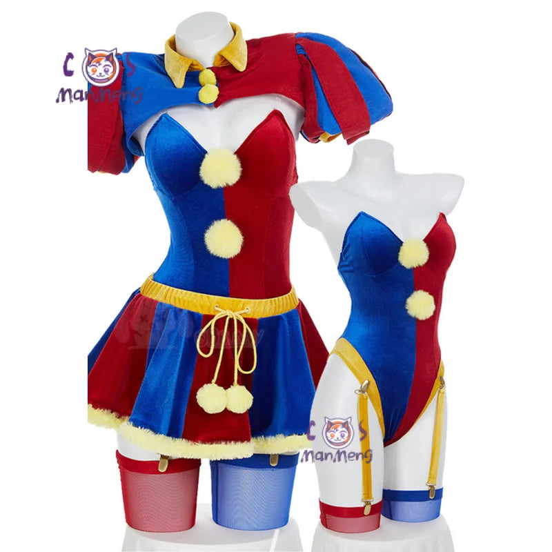 Anime Amazing joker Girl Digital Circus Pomni Cosplay Costume Game Circus jumpsuit hat socks coat Halloween men women outfit