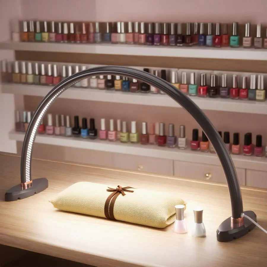 Moon Light for Nail Desk,LED Nail Desk Lamp, 3 Color Temperatures Adjustable,Half Moon Desk Lamp is The Perfect Choice for Perso