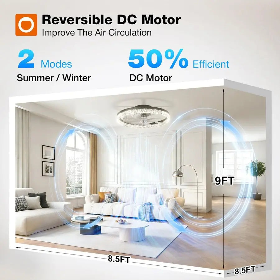 Ceiling Fans with Lights and Remote, 20 Low Profile Ceiling Fans, 30006000K Dimmable Modern Flush Mount LED Fan Light, Fandelier